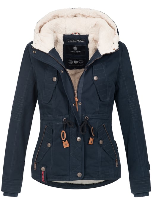 Navahoo Damen Winterjacke Pearl – Kurz-Parka mit Teddyfell & Abnehmbarem Kunstfellkragen - Image 3