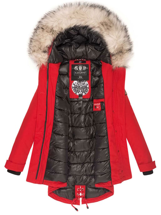 Navahoo Premium Damen Winterjacke Lady Like – Klassischer Parka mit Abnehmbarem Kunstfellkragen - Image 4