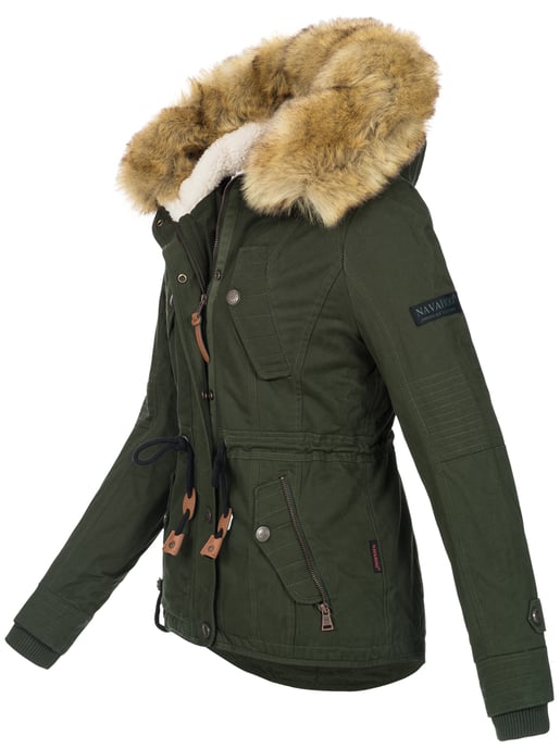 Navahoo Damen Winterjacke Pearl – Kurz-Parka mit Teddyfell & Abnehmbarem Kunstfellkragen - Image 2