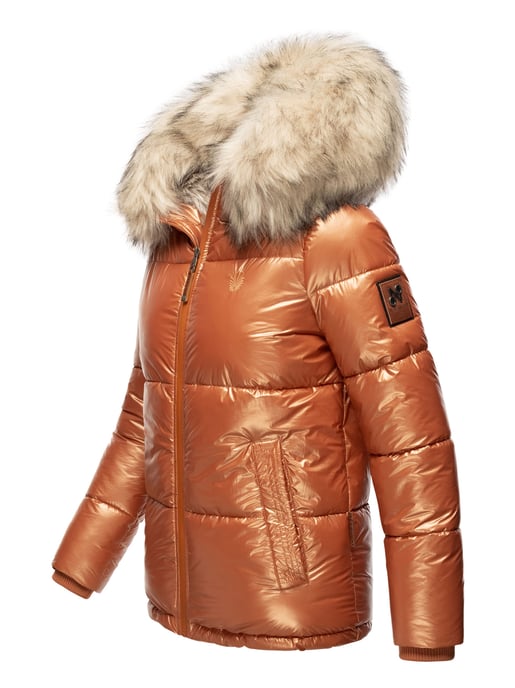 Navahoo Premium Damen Winterjacke Tikunaa – Puffer Look, Warm & Mit Kunstfellkragen - Image 3