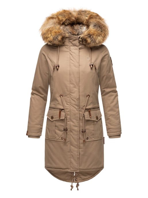 Navahoo Damen Winterjacke Rosinchen – Klassischer Parka mit Abnehmbarem Kunstfellkragen - Image 2