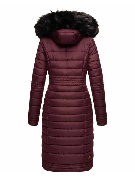 Navahoo Damen Winterjacke Umay – Lange Steppjacke mit Abnehmbarer Kapuze & Kunstfell - Image 3