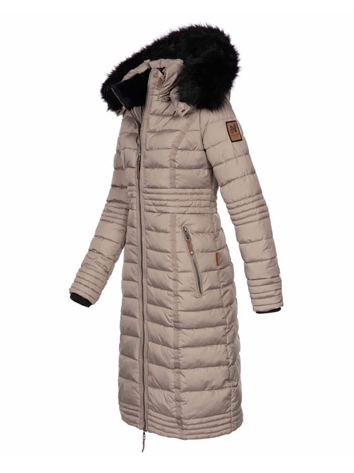 Navahoo Damen Winterjacke Umay – Lange Steppjacke mit Abnehmbarer Kapuze & Kunstfell - Image 2
