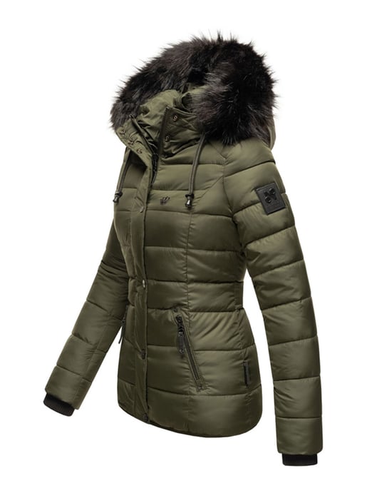 Navahoo Damen Steppjacke Zuckerbiene – Warm, Stylisch & Mit Teddyfell und Kapuze - Image 3