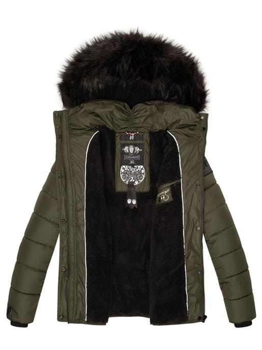 Navahoo Damen Steppjacke Zuckerbiene – Warm, Stylisch & Mit Teddyfell und Kapuze - Image 6