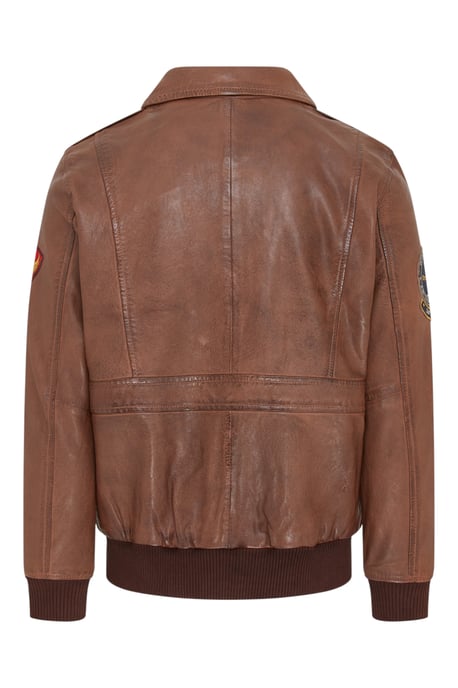 Herren-Bomberjacke aus hellbraunem Leder G-1 mit Fliegerkragen – Maverick - Image 4