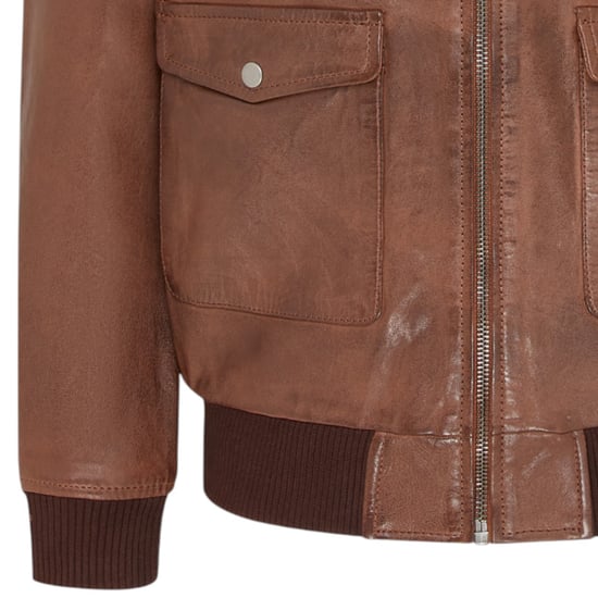 Herren-Bomberjacke aus hellbraunem Leder G-1 mit Fliegerkragen – Maverick - Image 6
