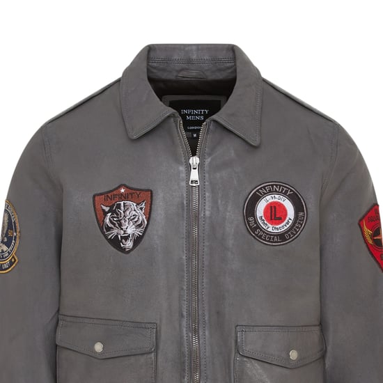 Graue Bomberjacke aus Leder für Herren G-1 mit Fliegerkragen – Maverick - Image 5