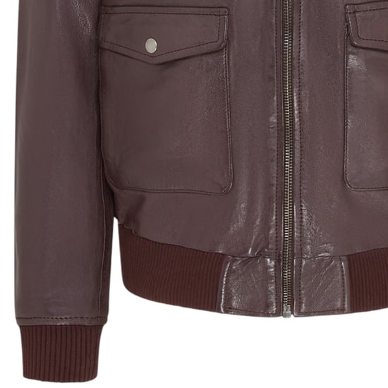 Braune Bomberjacke aus Leder für Herren G-1 mit Fliegerkragen – Maverick - Image 6