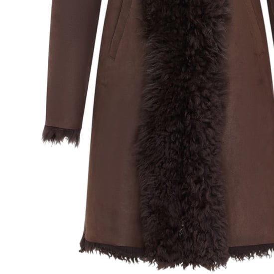 Brauner Trenchcoat aus Schaffell und Leder mit Kapuze für Damen in Toscana-Optik - Coast - Image 6