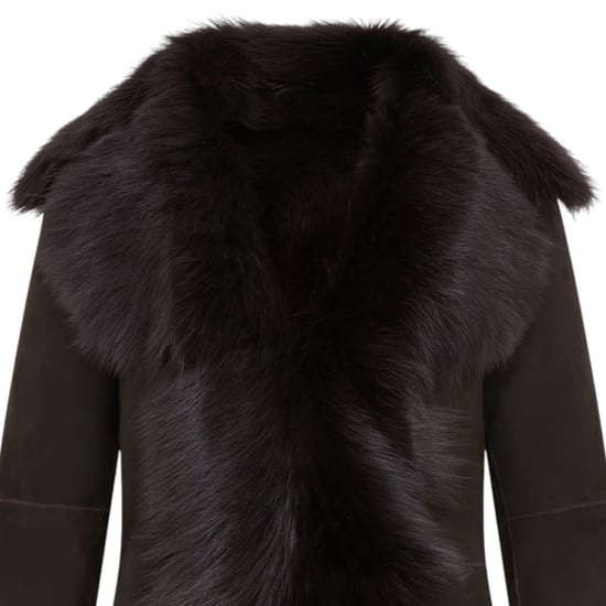 Damenjacke aus braunem Toscana-Lammfell-Wildleder - Noiré - Image 5