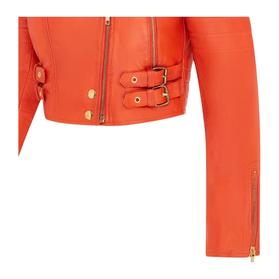 Brando Cropped Orange Lederjacke für Damen - Longtown - Image 6