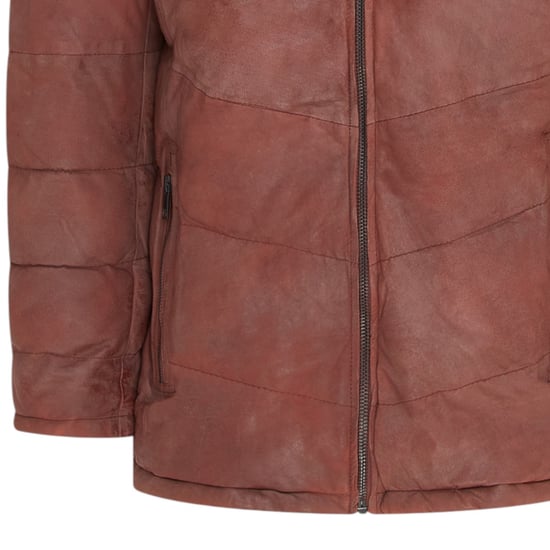 Herren-Steppjacke aus hellbraunem Leder mit Kapuze, Puffer-Wintermantel – Olyic - Image 6