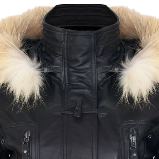Damen-Parka mit Steppung und Pelzkapuze, Schwarz, Lammleder – Duchess - Image 6
