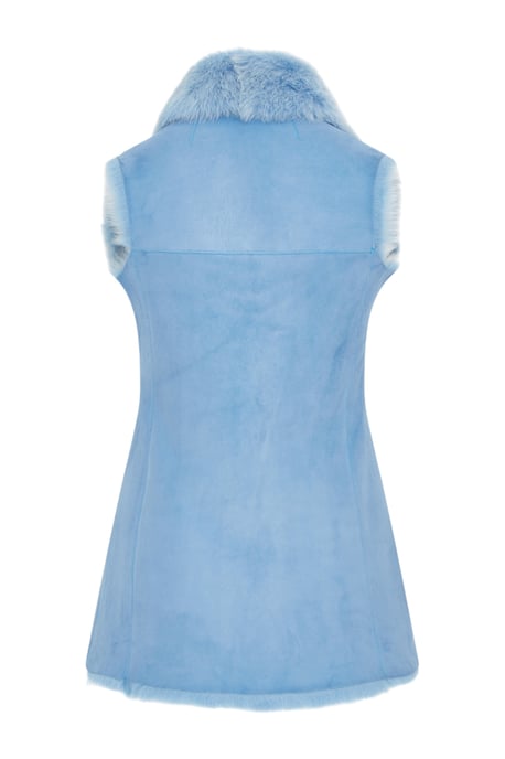 Damen Blaue Toscana Schaffell Lange Weste-Sorocaba - Image 4