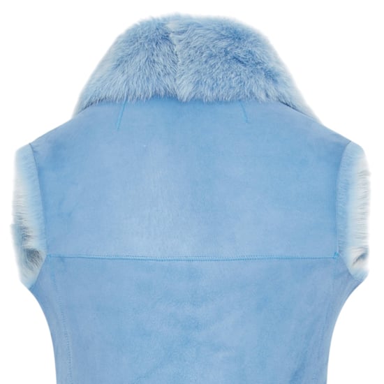 Damen Blaue Toscana Schaffell Lange Weste-Sorocaba - Image 6