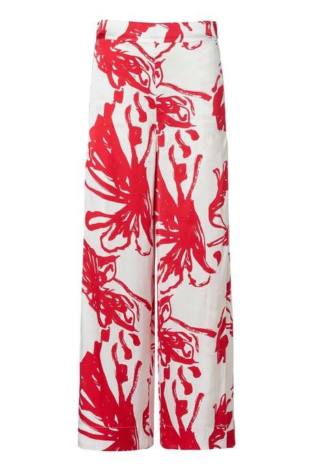 Hose mit Cassandra-Print Rot/Weiß - Image 2