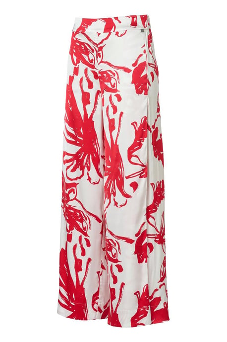 Hose mit Cassandra-Print Rot/Weiß - Image 3
