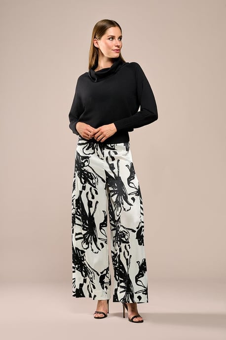 Hose mit Cassandra-Print Schwarz/Weiß - Image 1