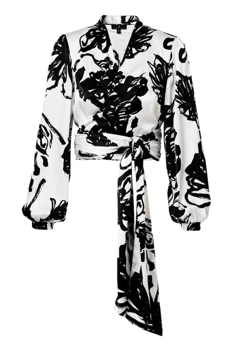 Carly Print Bluse Schwarz / Weiß - Image 2