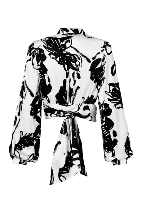 Carly Print Bluse Schwarz / Weiß - Image 4