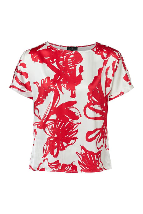 Camilla Print Top Rot/Weiß - Image 2
