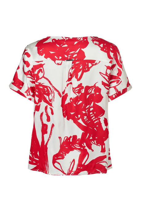 Camilla Print Top Rot/Weiß - Image 4