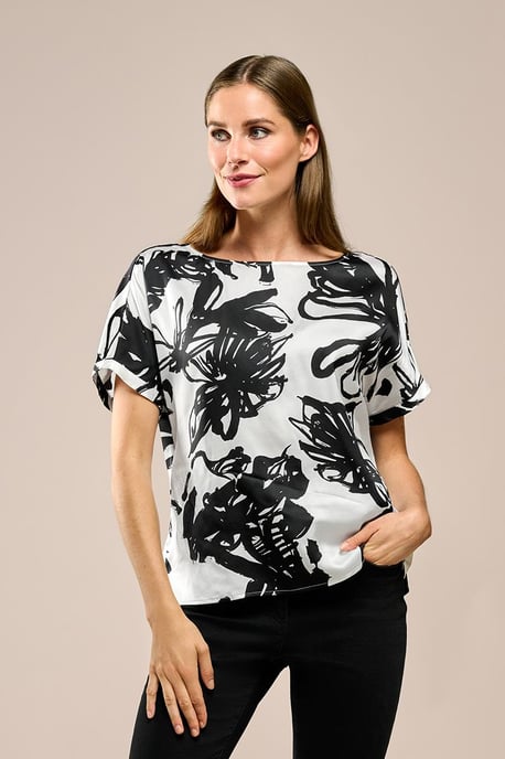 Camilla Print Top Schwarz/Weiß - Image 1