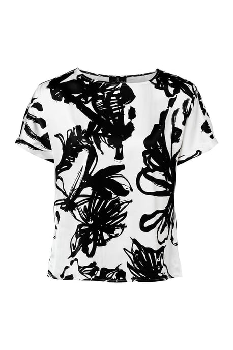 Camilla Print Top Schwarz/Weiß - Image 2