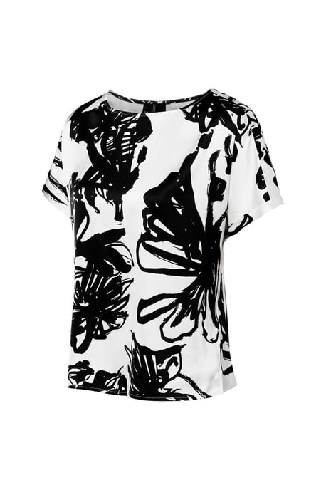 Camilla Print Top Schwarz/Weiß - Image 3