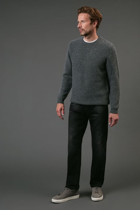 Tuck Stitch Yoke Crew Neck Jumper - Image 2