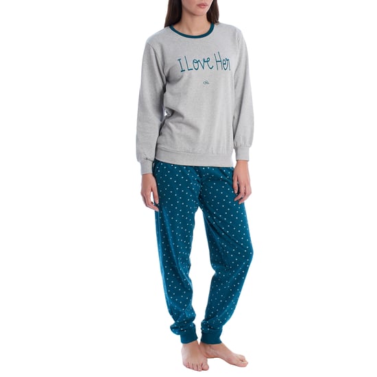 Damen Winter Plüsch Baumwolle Pyjamas KLP2 - Image 3