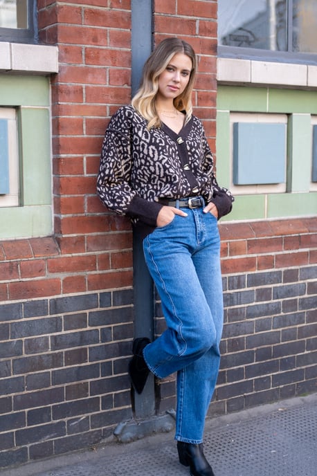 Blaue Mid Rise Barrel Leg Jeans - Image 3