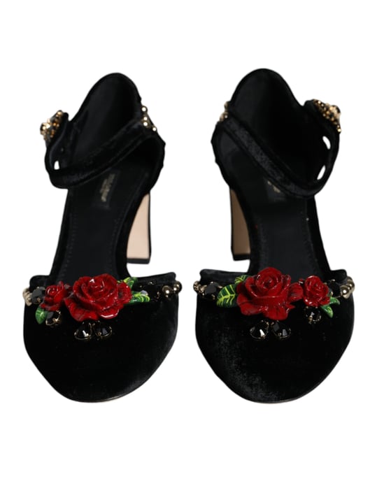 Rose Pumps Samtabsätze Blockabsatz - Image 2