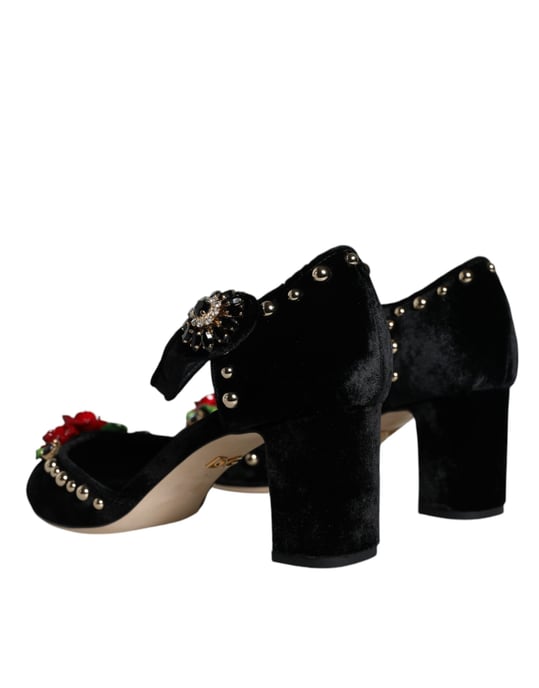 Rose Pumps Samtabsätze Blockabsatz - Image 4
