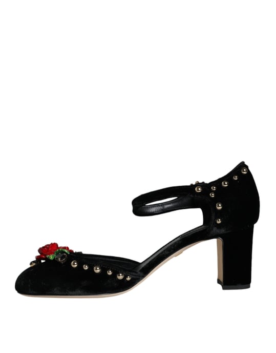 Rose Pumps Samtabsätze Blockabsatz - Image 5