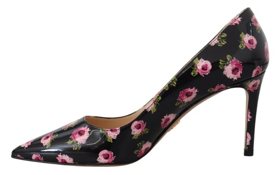 Blumen Patentleder Pumps mit bedruckten Absätzen - Image 3