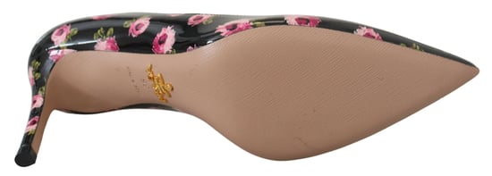 Blumen Patentleder Pumps mit bedruckten Absätzen - Image 4