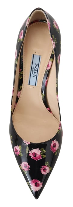 Blumen Patentleder Pumps mit bedruckten Absätzen - Image 5