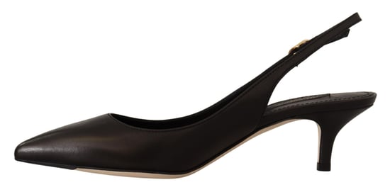Leder Slingback-Pumps Schwarze Absätze - Image 2