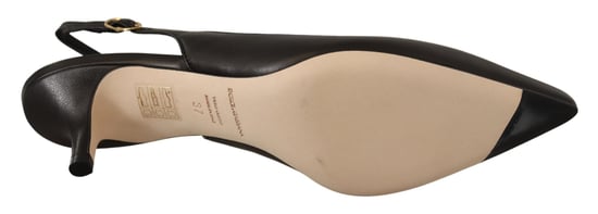 Leder Slingback-Pumps Schwarze Absätze - Image 3