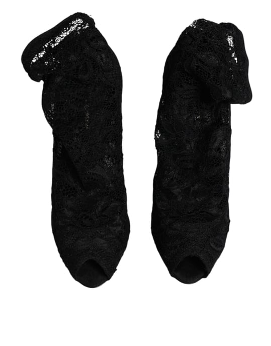 Spitzensandalen mit Peeptoe in Schwarz - Image 3