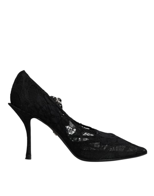 Spitzen Pumps Absatzschuhe Schwarz - Image 1
