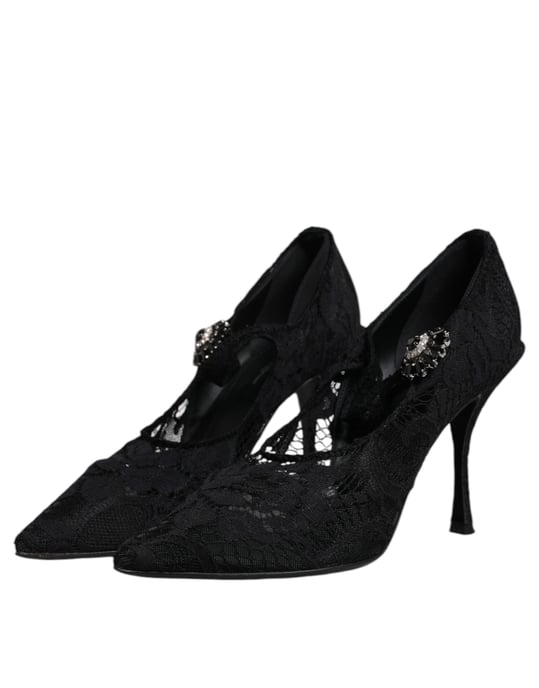 Spitzen Pumps Absatzschuhe Schwarz - Image 4