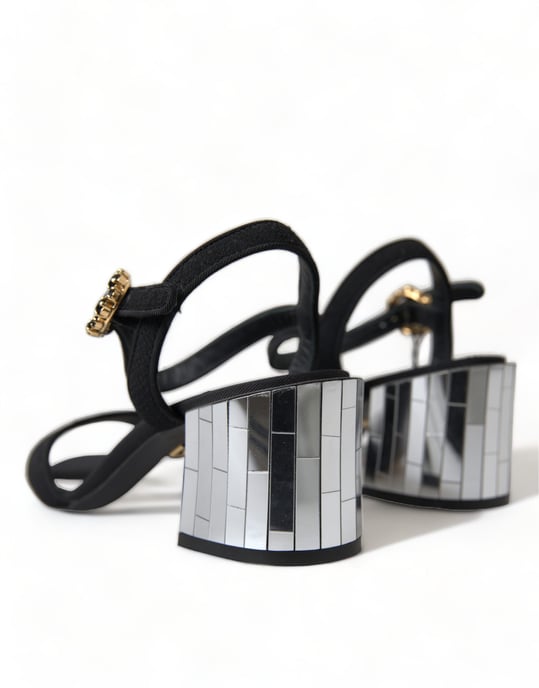 Spiegel-Fersen-Sandalen Schwarz Stil - Image 5