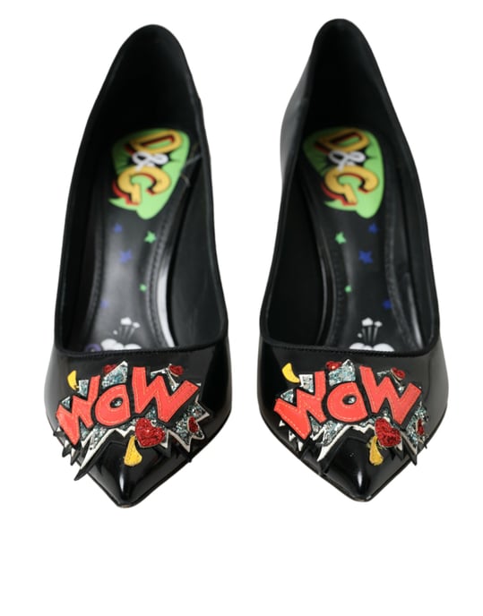 Spitzpumps Schwarzes Lackleder - Image 2