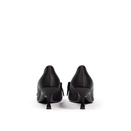 Schwarze Satin-Bow-Pumps Cr1176aw428 - Image 3