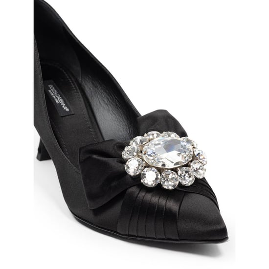 Schwarze Satin-Bow-Pumps Cr1176aw428 - Image 4