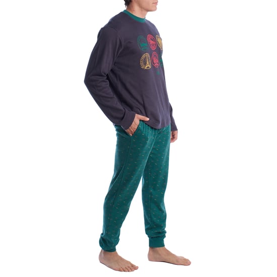Langärmeliger Schlafanzug aus Baumwolle für Männer KLP4 - Image 3