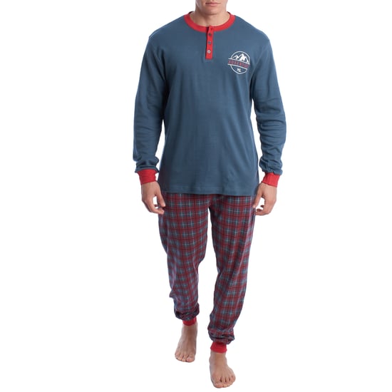 Langärmeliger Schlafanzug aus Baumwolle für Männer KLP4 - Image 1